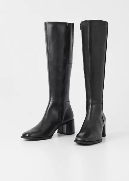 Black Leather Preço De Atacado Botas Stina Tall Boots Mulher Vagabond