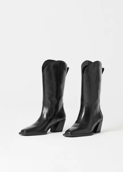 Alina Tall Boots Black Leather Vagabond Elegante Mulher Botas