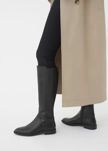 Vagabond Black Leather Frances 2.0 Tall Boots Botas Mulher Luxuoso