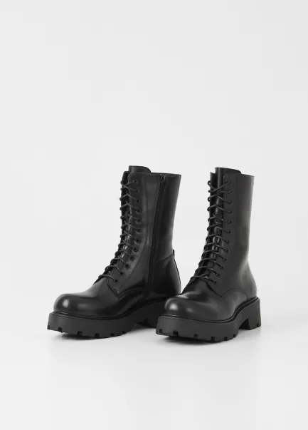 Padronização Black Leather Cosmo 2.0 Boots Botas Mulher Vagabond