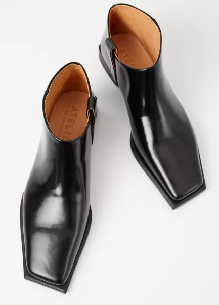 Botas Black Polished Leather Mulher Salma Boots Vagabond Qualidade