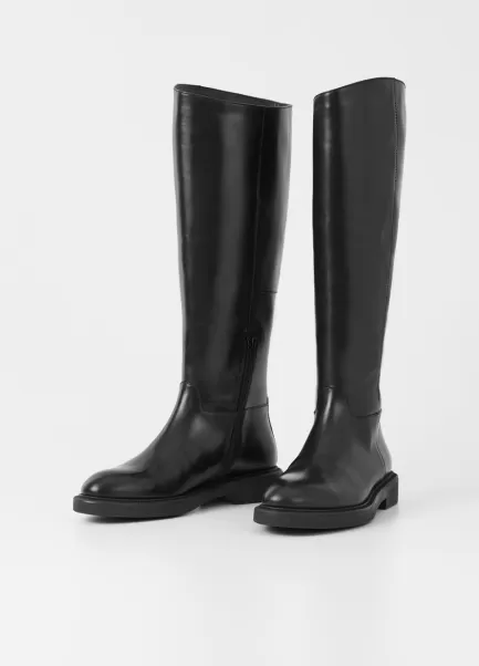 Botas Elegante Vagabond Black Leather Mulher Alex W Tall Boots