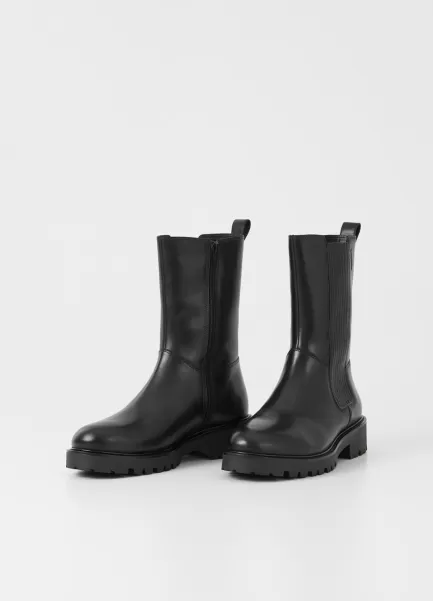 Vagabond Kenova Boots Black Leather Mulher Botas Personalizado