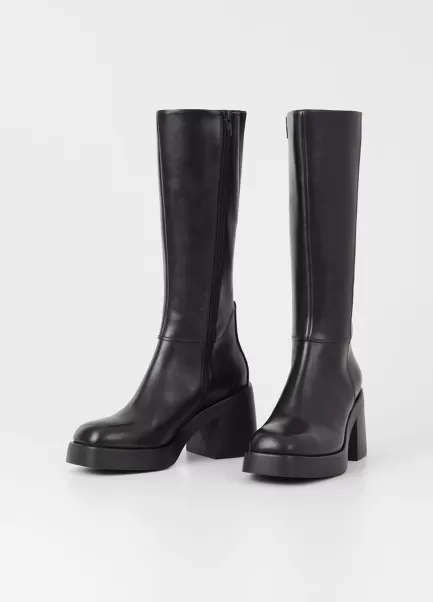 Mulher Vagabond Botas Black Leather Brooke Tall Boots Mercadoria