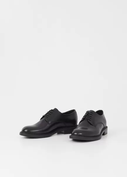 Black Leather Amina Shoes Mulher Vagabond Economia Sapatos