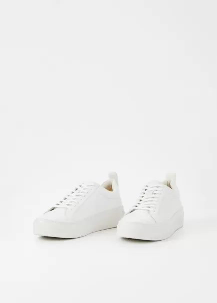 Garantia Mulher Sapatilhas White Leather Vagabond Zoe Platform Sneakers