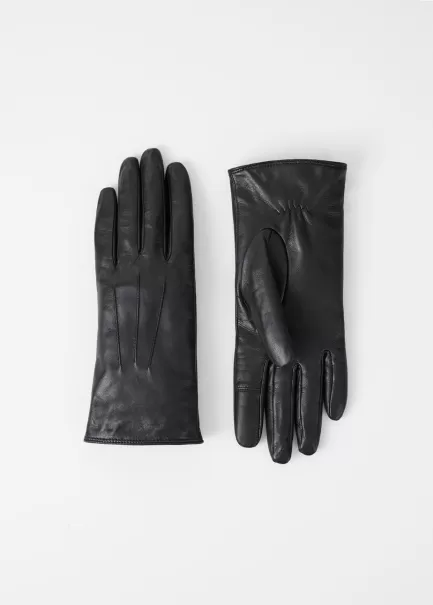 Classic Glove W Vagabond Luvas Oferta Especial Black Leather Mulher
