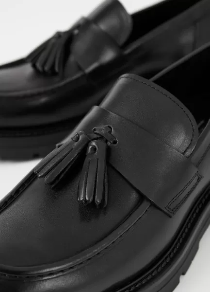 Cameron Loafer Black Leather Vagabond Homem Embalagem Loafers