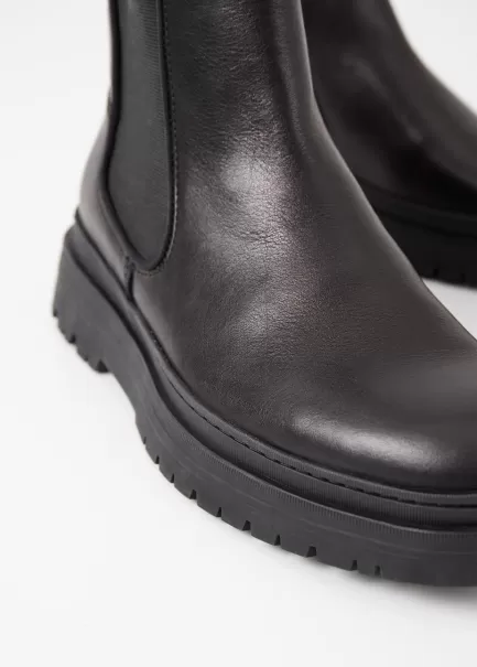 Black Leather Bem James Boots Botas Vagabond Homem