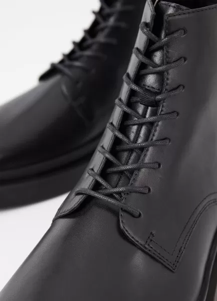 Homem Mike Boots Black Leather Garantido Botas Vagabond