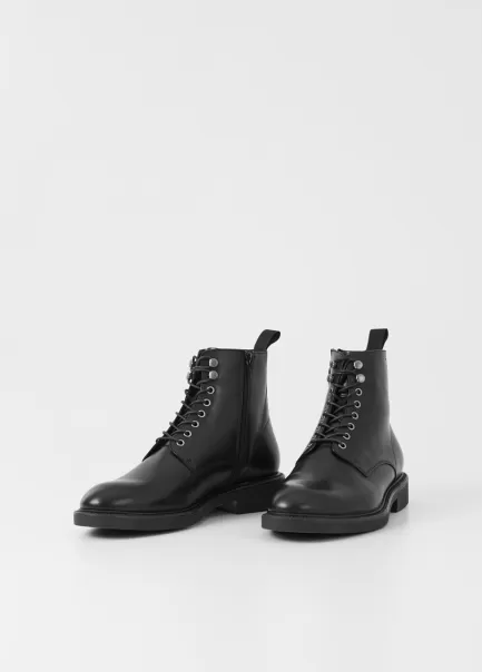 Black Leather Alex M Boots Portugal Homem Botas Vagabond